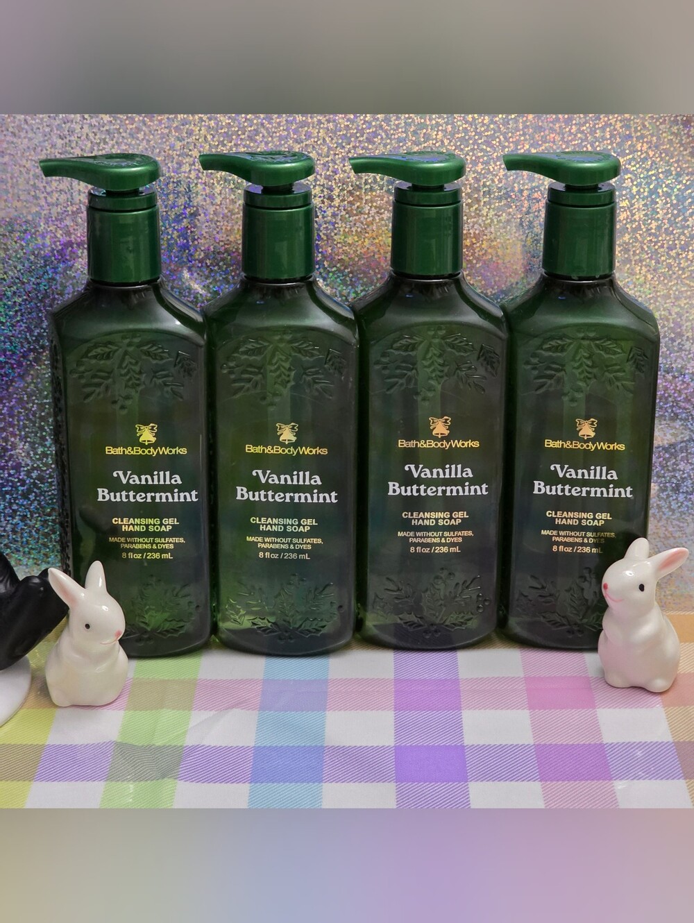 Bath & Body Works Vanilla Buttermint Cleansing Gel Hand Soap Set of 4 NEW RARE